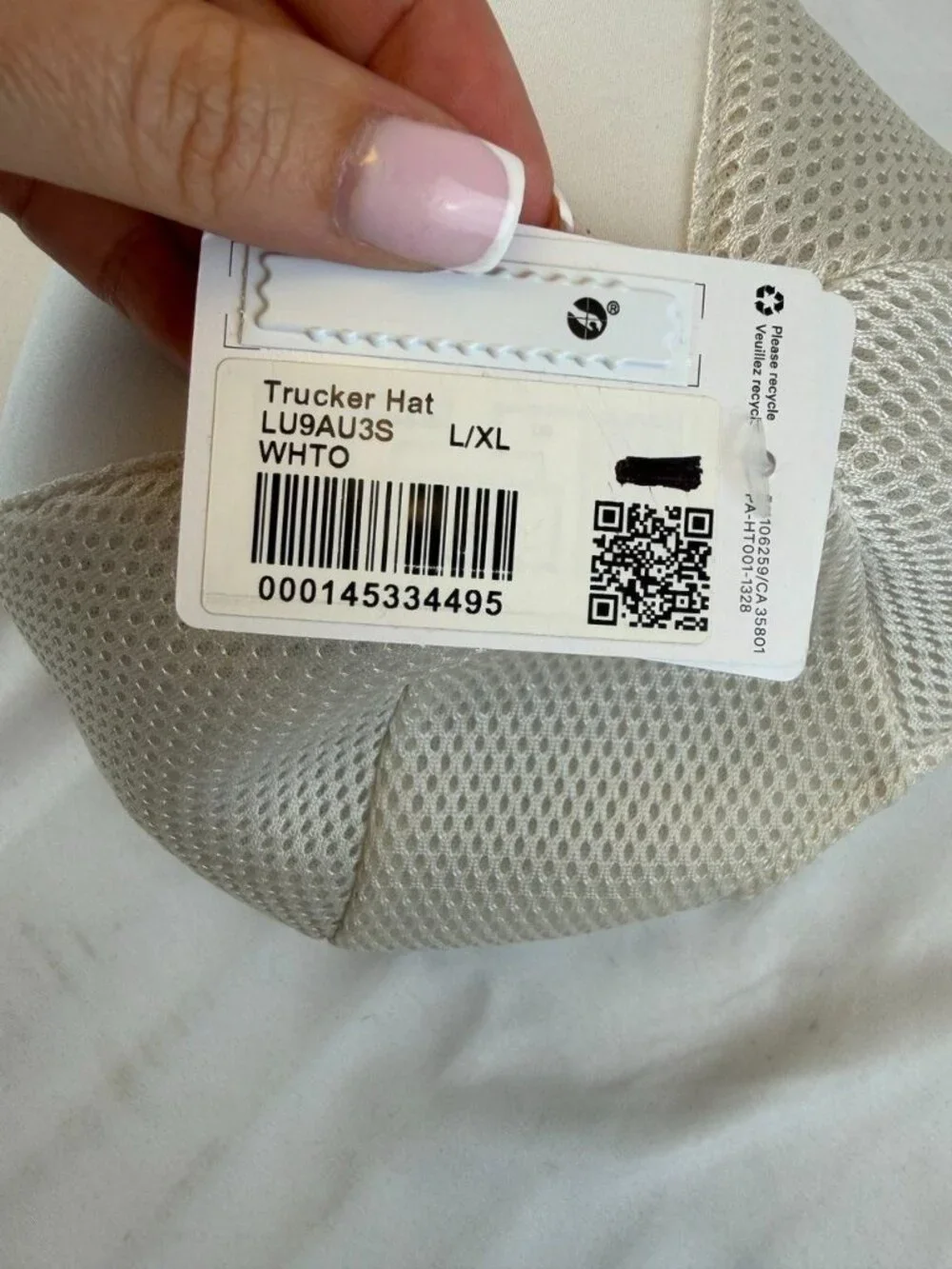 NWT Lululemon Hat Trucker Logo Light Ivory L/XL Adjustable Snap Back